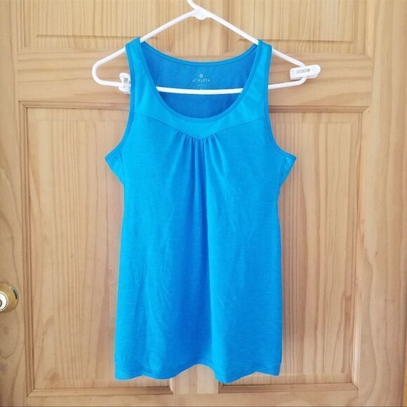 Athleta Heather Blue Mesh Supercharged Tank L - Picture 2 of 6